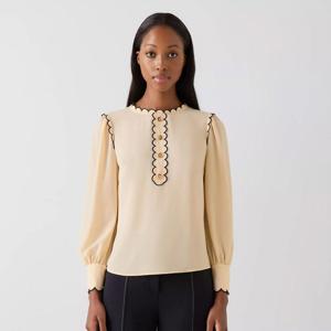 L.K. Bennett Jenny Scallop Multi White Blouse